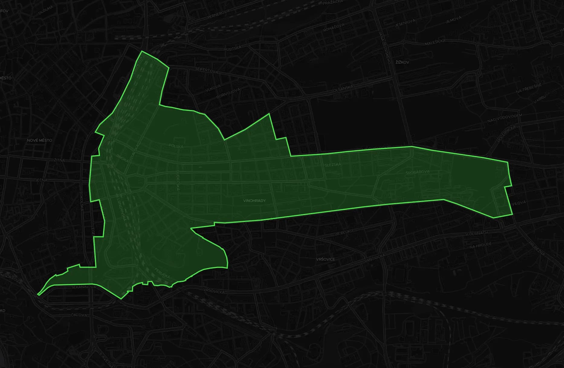 Mapa Praha Vinohrady